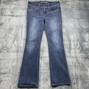 American Eagle Jeans Blue Women 8 Long Original Boot Cut Stretch Dark Wash 32x32